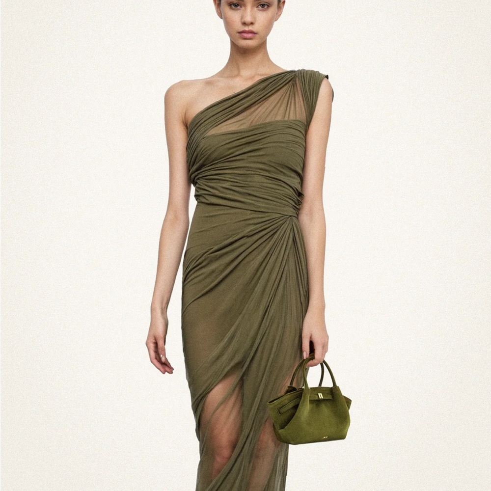 JW Pei HANA Mini Faux SuedeTote Bag - Dark Olive - Picture 5 of 9
